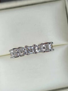 Square Moissanite Eternity Ring Band 925 Silver 1.7Cts Moissanite Band.