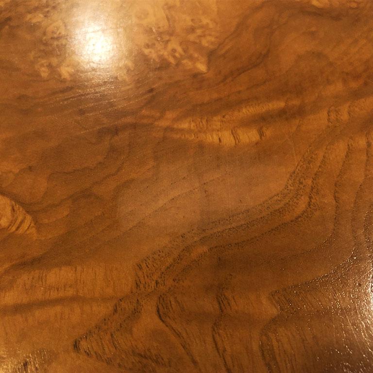 Square Monumental Mid-Century Modern Burl Wood Coffee Table after Milo Baughman 1