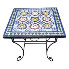Square Moroccan Mosaic Table, Beldia Pattern