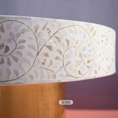 Square Mother of Pearl Inlay Coffee Table with Brass Legs by House of Jaipur
