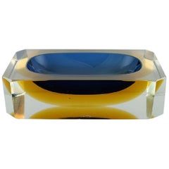 Square Murano Bowl in Mouth Blown Art Glass, 1960s