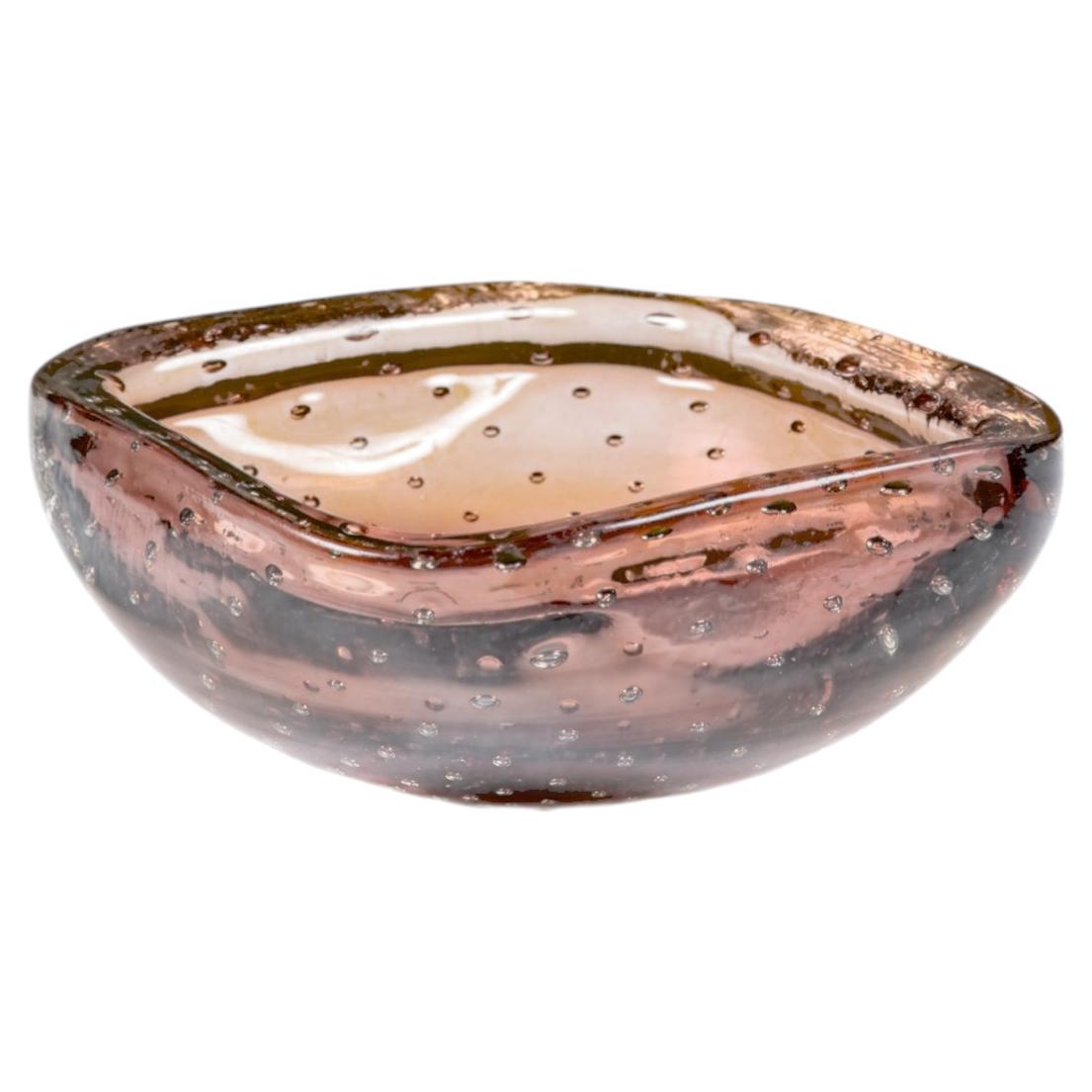 Quadratische Schale aus Murano-Blasglas im Angebot