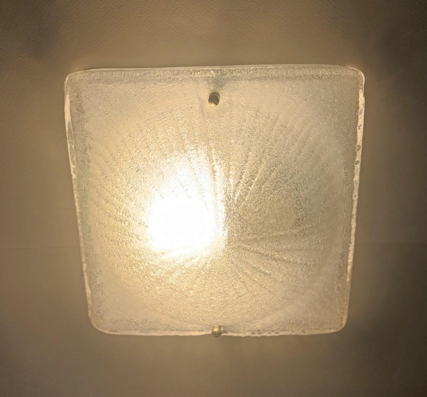 Quadratische Murano Graniglia Einbaubeleuchtung, 2 verfügbar (20. Jahrhundert) im Angebot