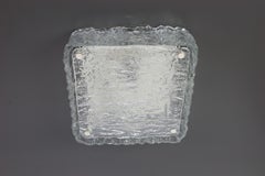 Empotrable cuadrado de cristal helado de Murano, Kaiser, Alemania, años 70