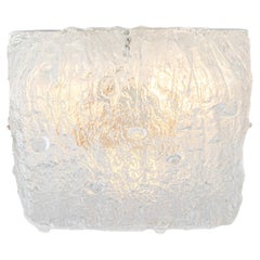 Flushmount cuadrado de cristal helado de Murano, Kaiser, Alemania, 1970s