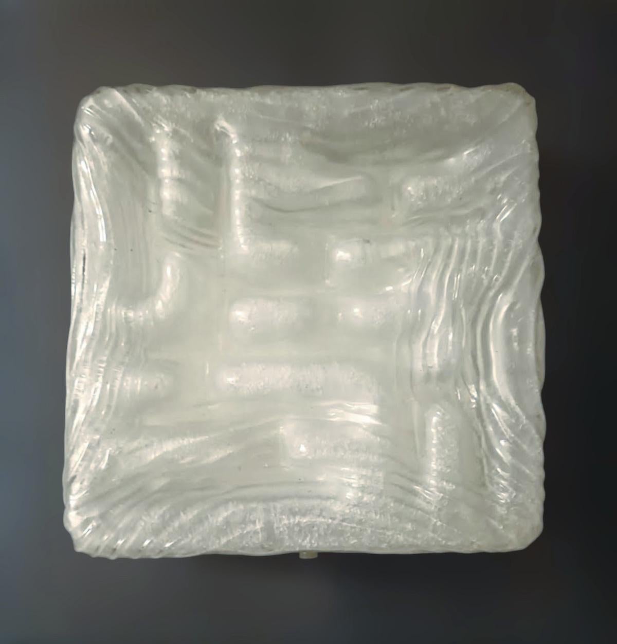 Aplique / Empotrable Cuadrado Murano by Mazzega Moderno de mediados de siglo en venta