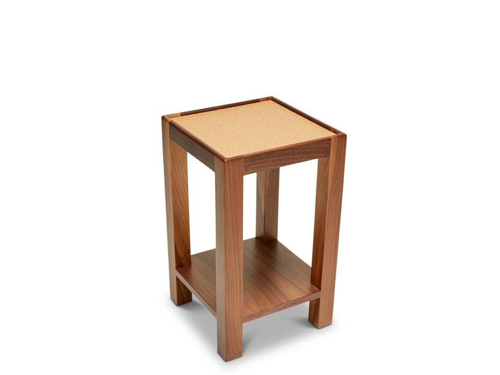 The Narrow Side Table is made of solid American walnut or white oak and features a lower shelf and your choice of a cork or bronze mirror top. 

The Lawson-Fenning Collection is designed and handmade in Los Angeles, California. Reach out to discover