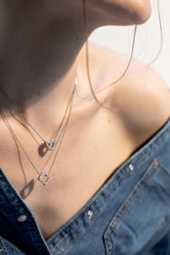 Square necklace with diamond