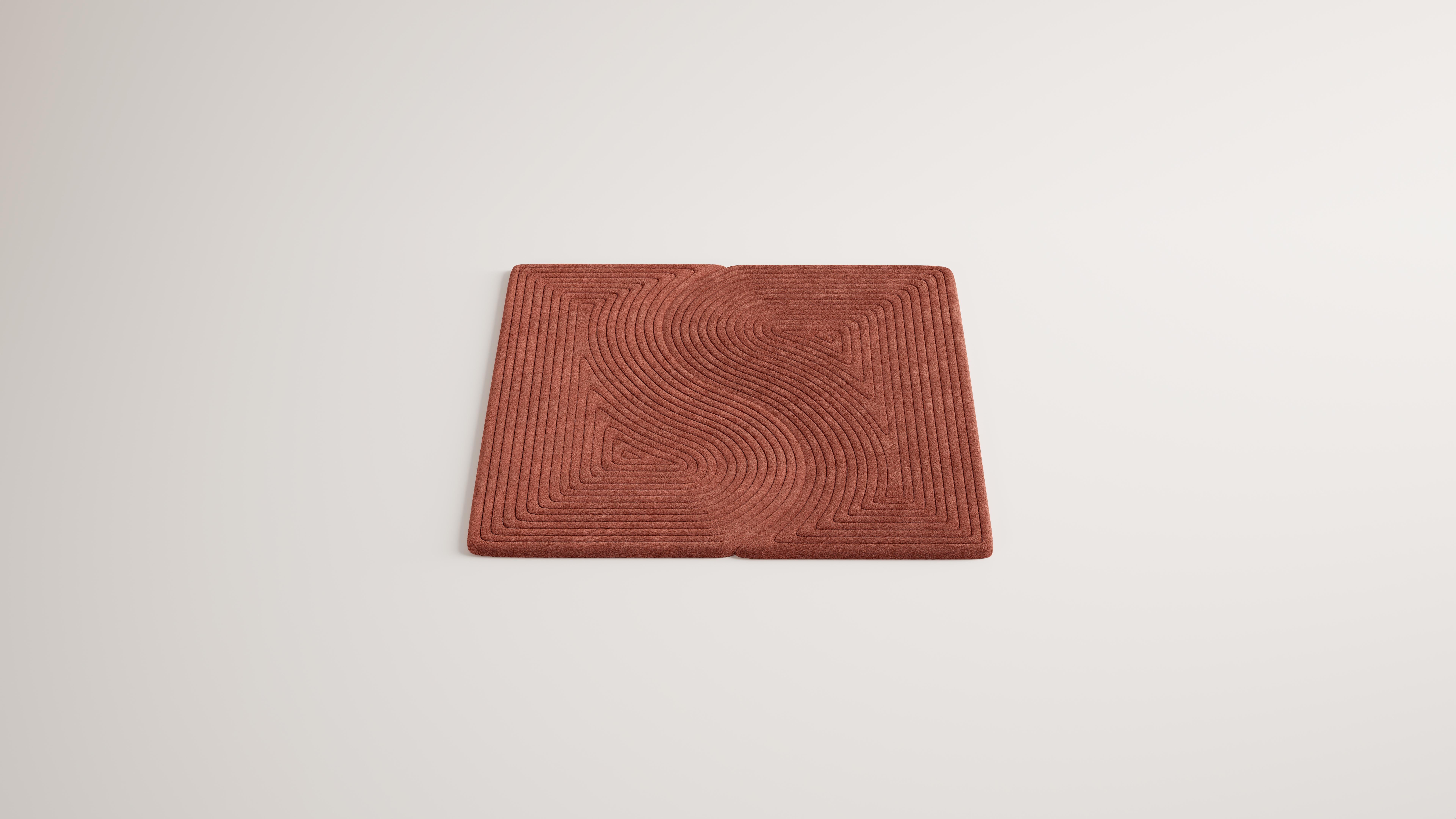 Modularer zeitgenössischer Teppich „Square Niwa“ aus 100 % Wolle, mexikanisches Design im Angebot 6