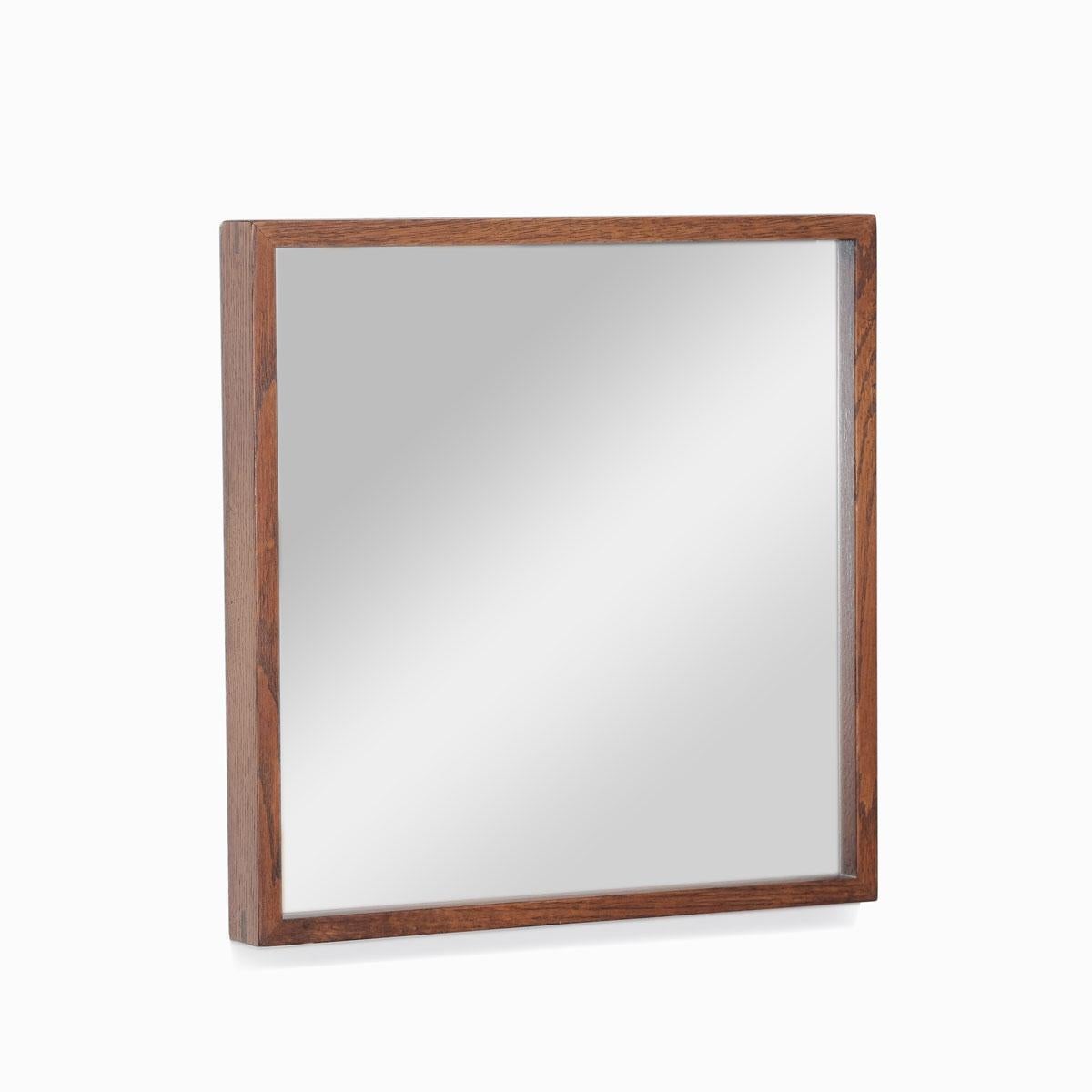 Hand-Crafted Square Oak-Framed Mirror – EDGE Series (40x40 cm) For Sale