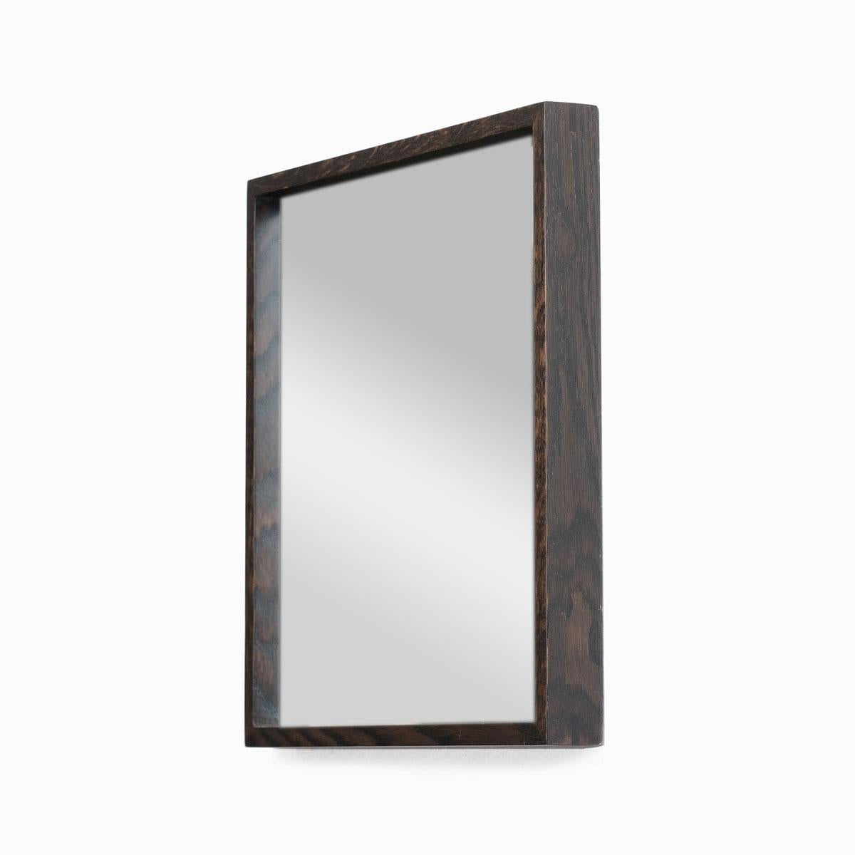 Hand-Crafted Square Oak-Framed Mirror – EDGE Series (40x40 cm) For Sale