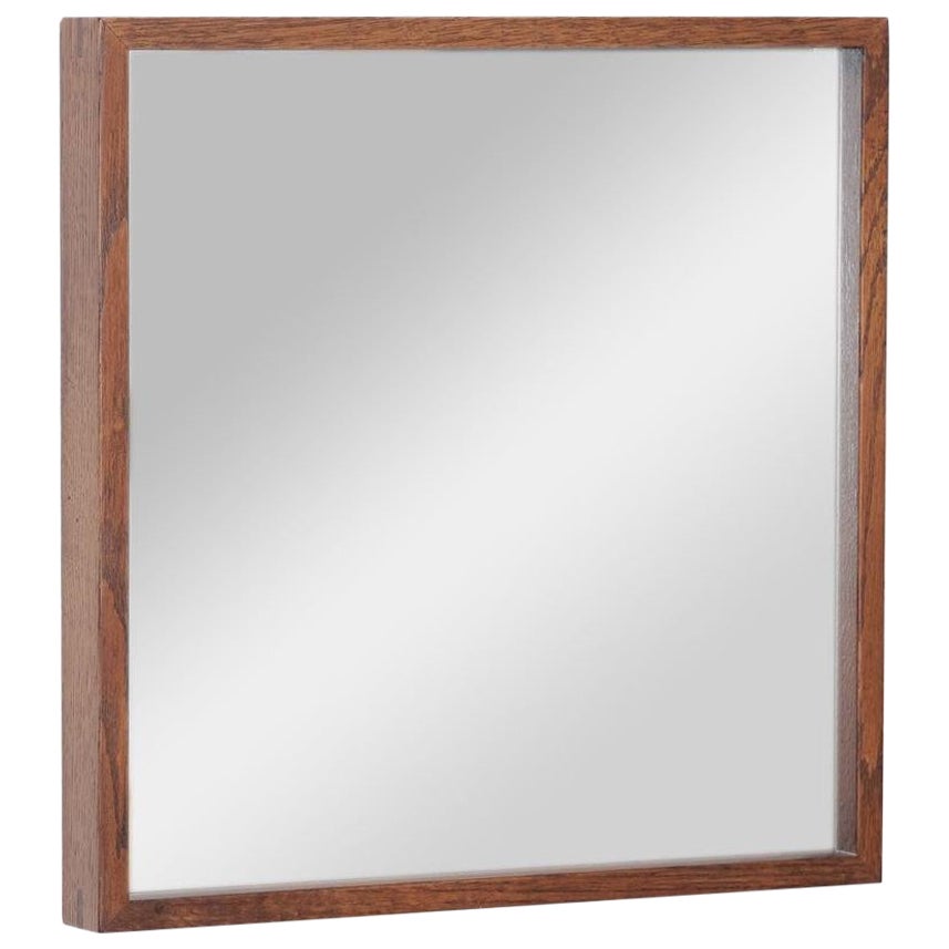 Square Oak-Framed Mirror – EDGE Series (40x40 cm)