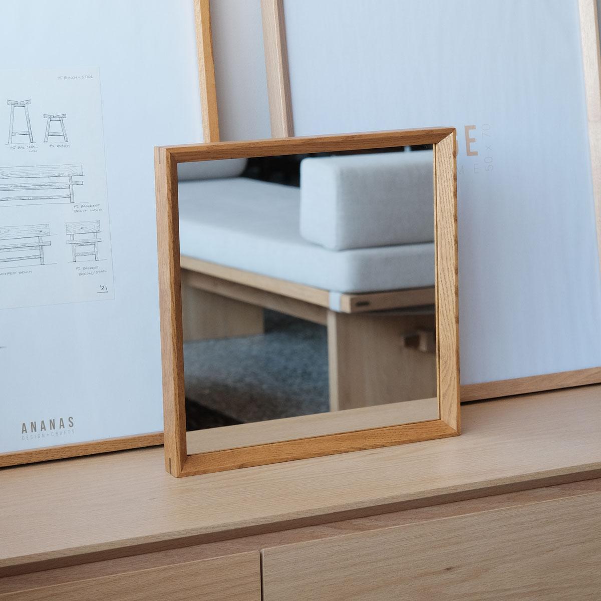 The REGULAR Series Square Oak-Framed Mirror is a timeless reflection of natural elegance and handcrafted quality. Made entirely from solid oak wood, each mirror is individually handcrafted, showcasing the unique grain patterns and organic textures