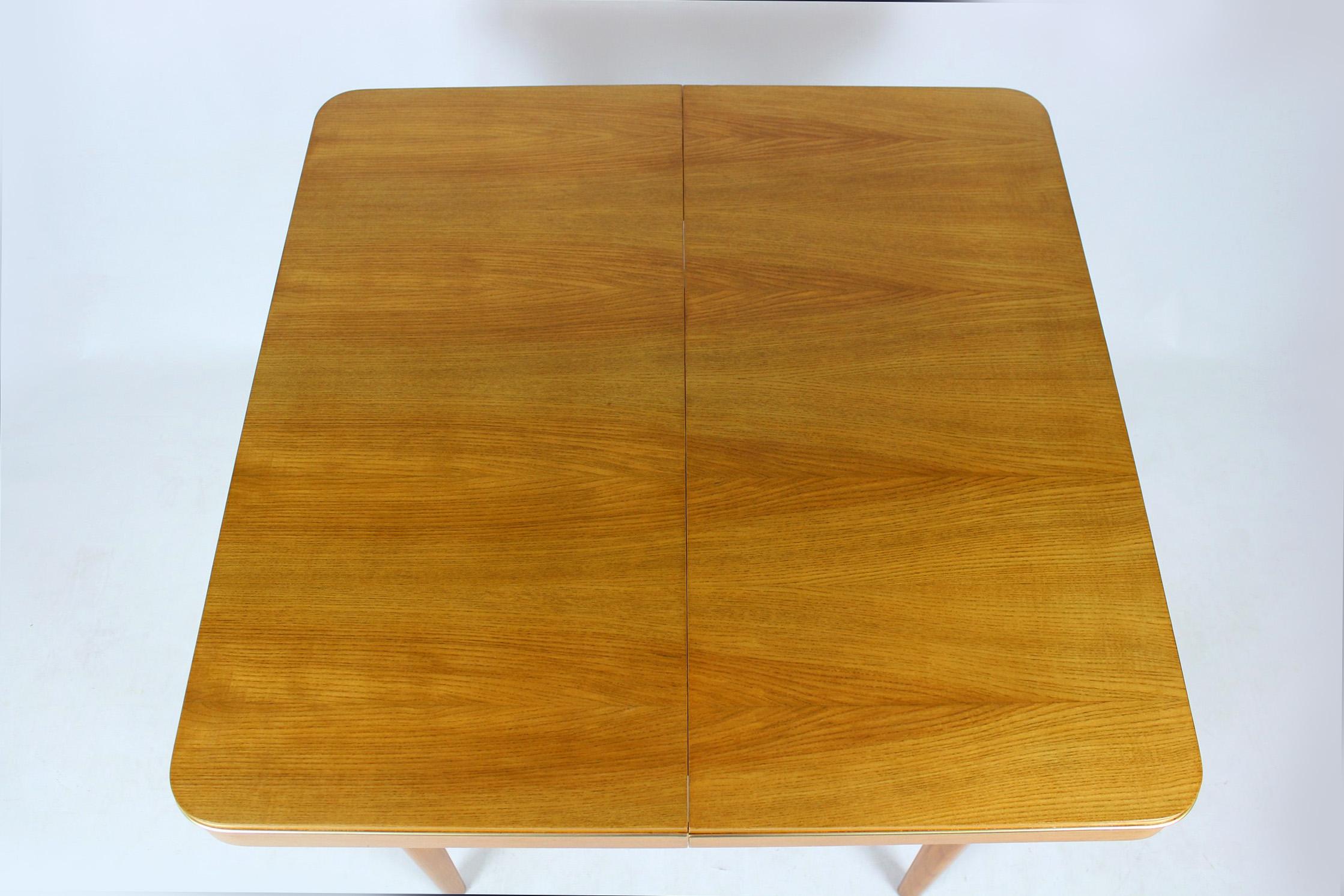 Square Oak Veneered Folding Table from Jitona, 1960s 6