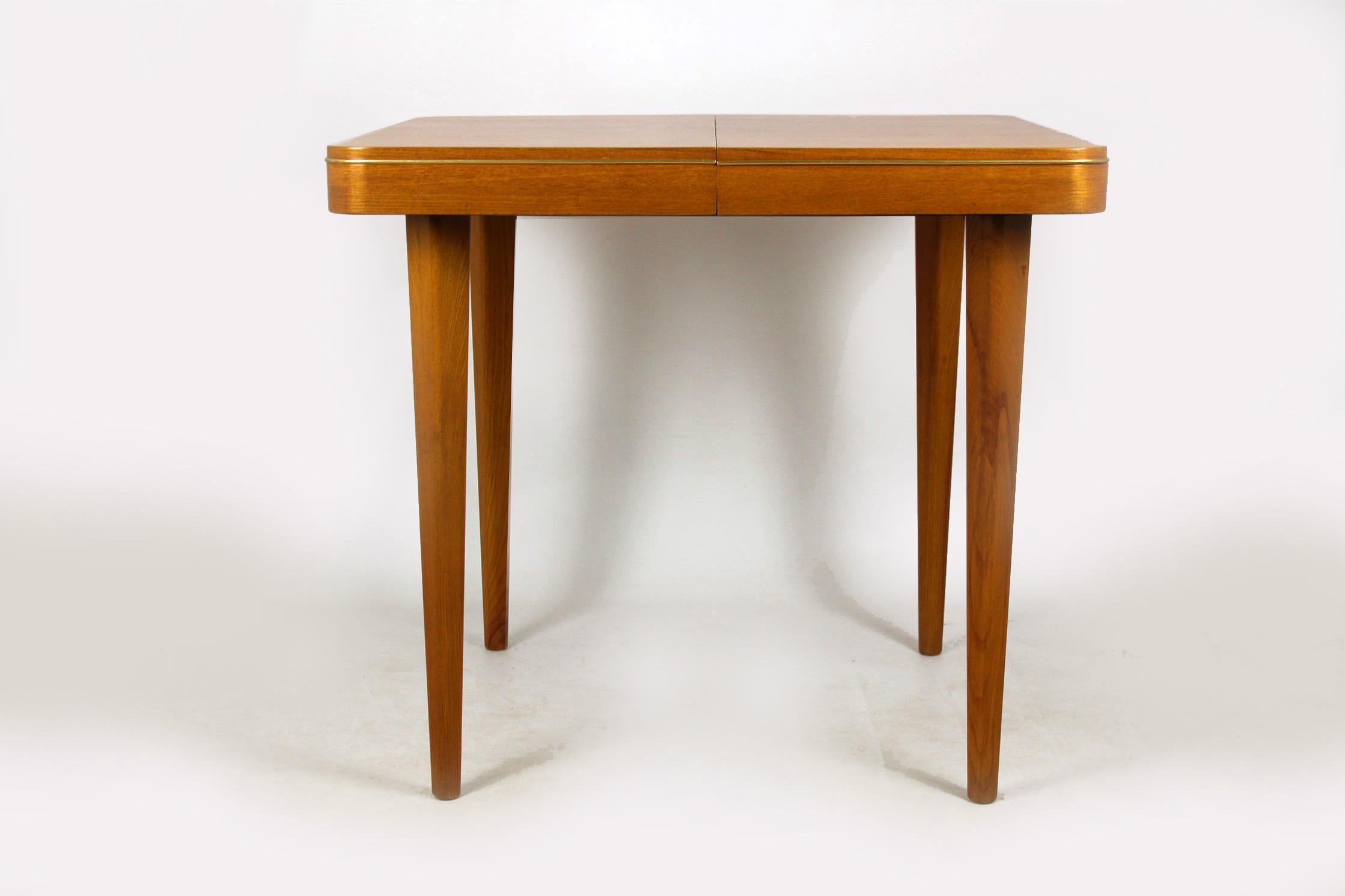 Square Oak Veneered Folding Table from Jitona, 1960s 3
