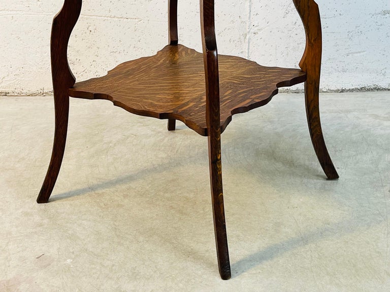 Square Oak Wood Side Table For Sale at 1stDibs