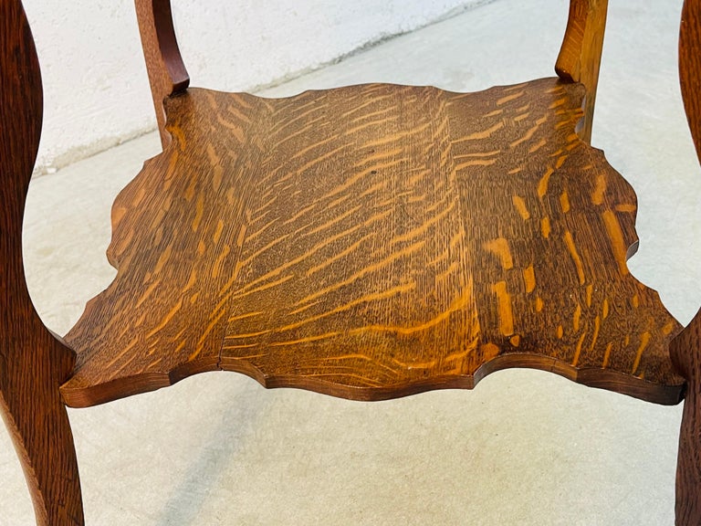 Square Oak Wood Side Table For Sale at 1stDibs