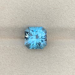 Pietra preziosa sfusa di topazio blu ciano, di forma quadrata-ottagonale, per anelli e ciondoli