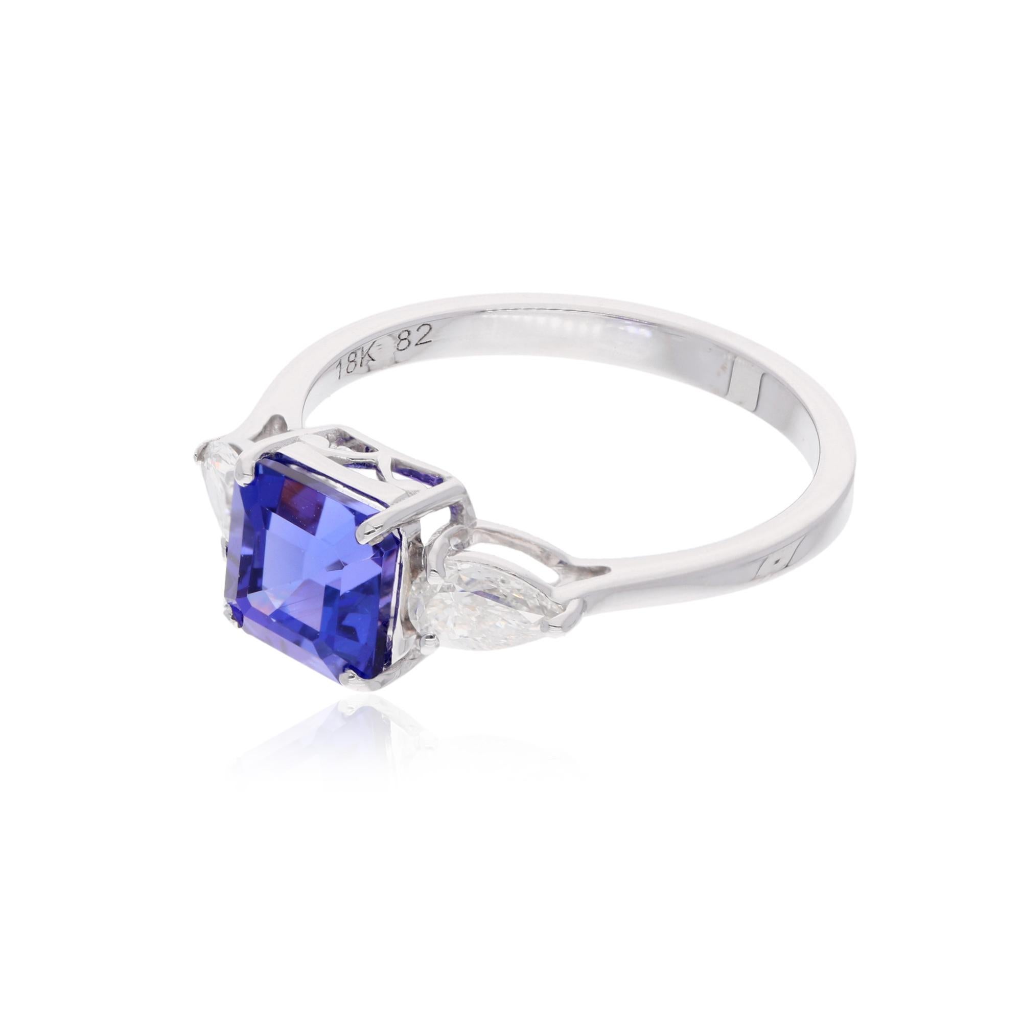 Item Code :- SER-22362
Gross Wt. :- 3.29 gm
18k Gold Wt. :- 2.77 gm
Natural Diamond Wt. :- 0.51 Ct. ( AVERAGE DIAMOND CLARITY SI1-SI2 & COLOR H-I )
Tanzanite Wt :- 2.08 Ct.
Ring Size :- 7 US & All size available

✦ Sizing
.....................
We
