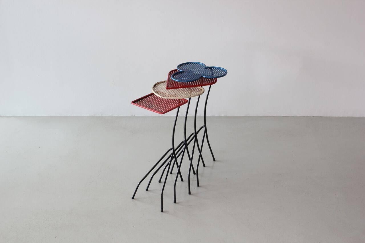 Square of Aces, Nesting Tables Attributed to Mathieu Matégot 2