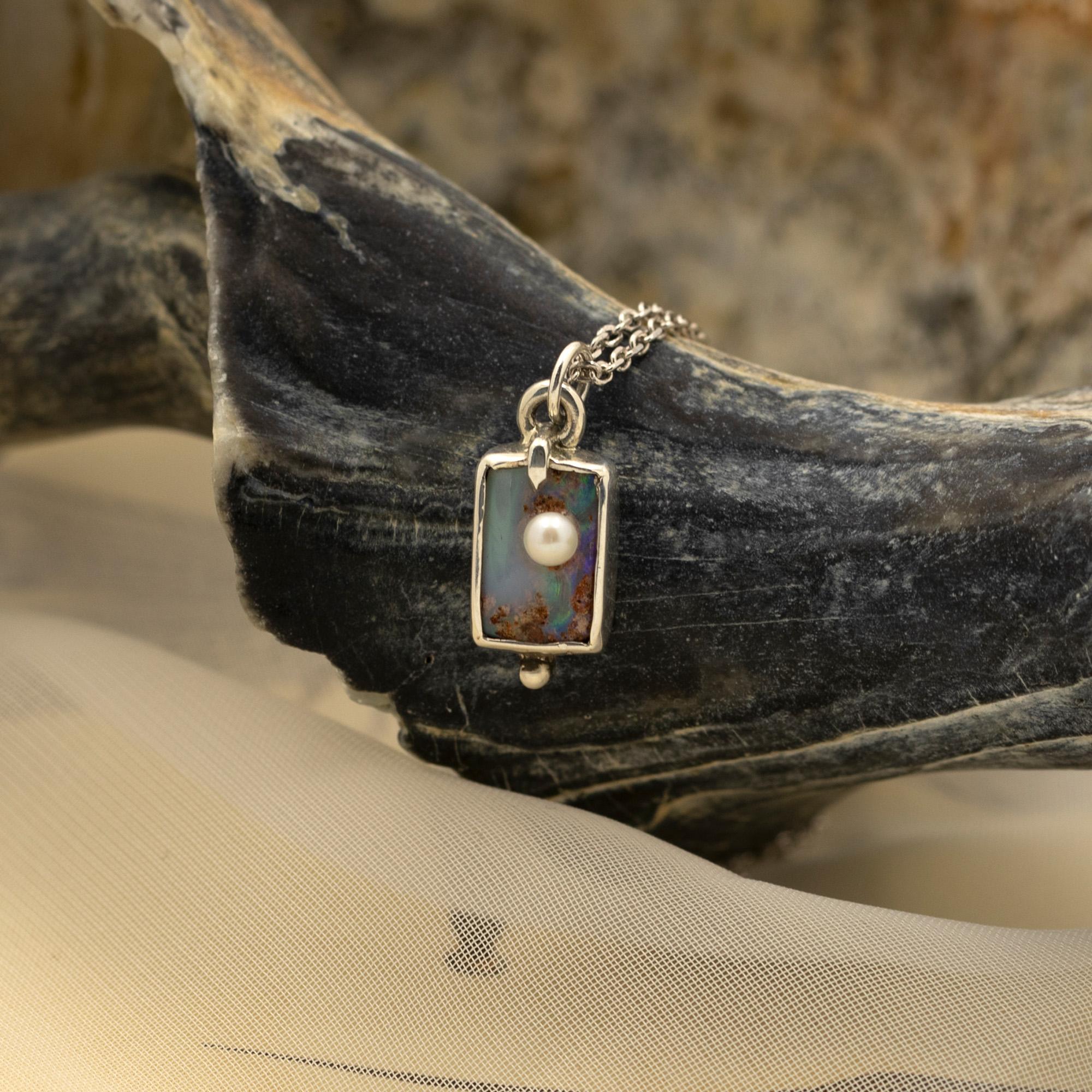 square opal necklace