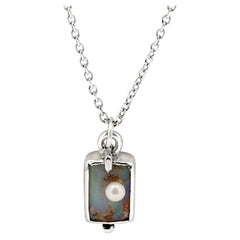 Square Opal Drop Necklace