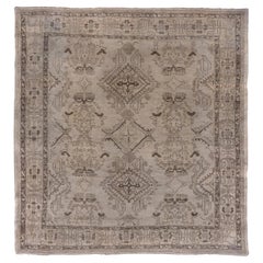 Antique Square Oushak Carpet, circa 1910s
