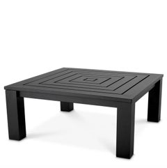 Square Outdoor Coffee Table with Black Finish