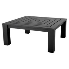 Square Outdoor Coffee Table with Black Finish
