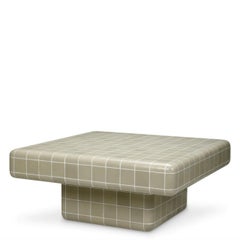 Square Outdoor Coffee Table with Light Grey Glaze Finish