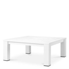 Square Outdoor Coffee Table with Matte White Finish