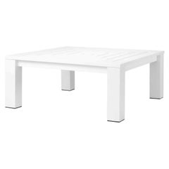 Square Outdoor Coffee Table with Matte White Finish