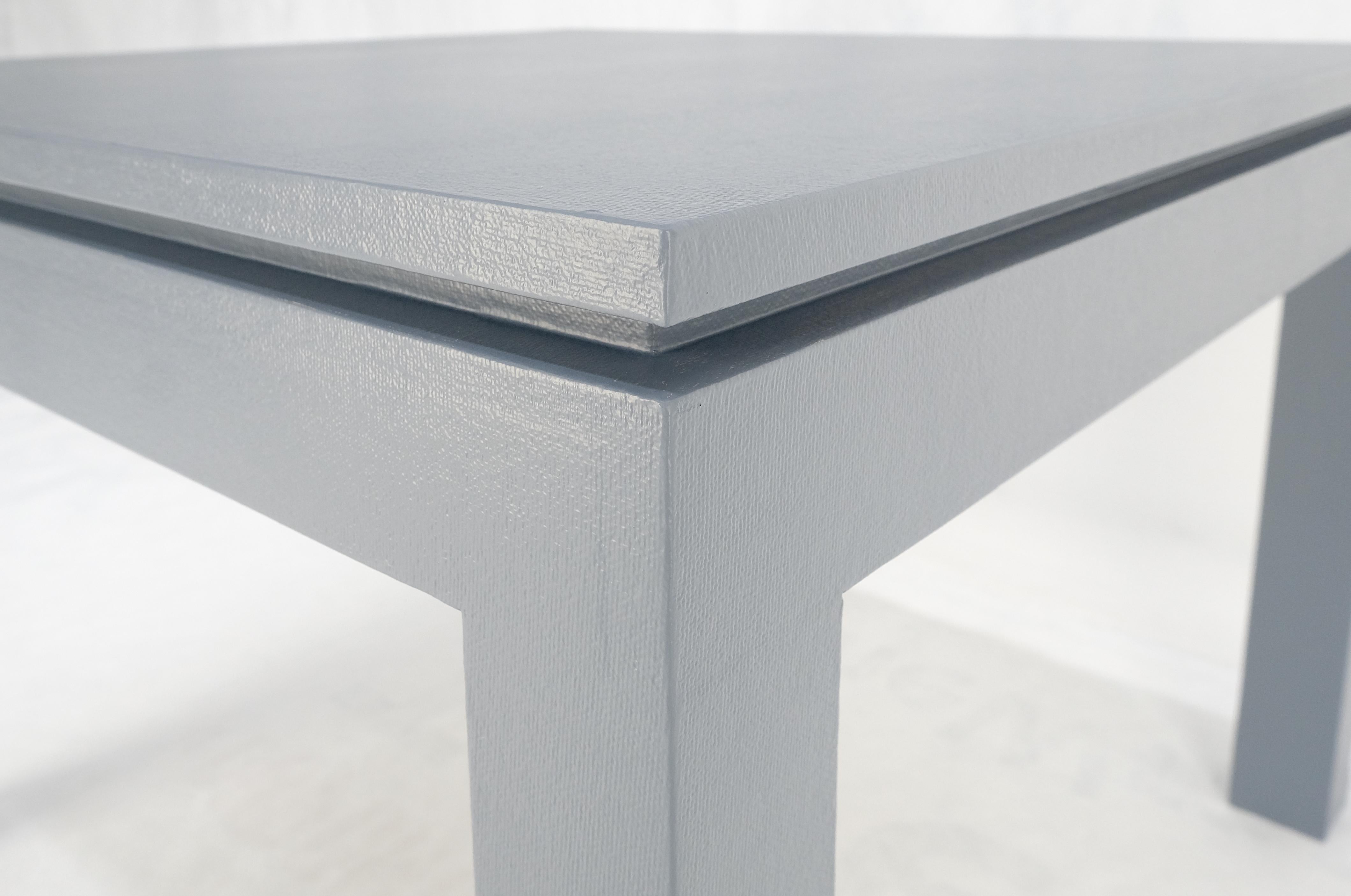Square Parsons Style Cloth Wrapped Grey Lacquer c1970s Center Occasional Lamp Table Reacquired MINT!