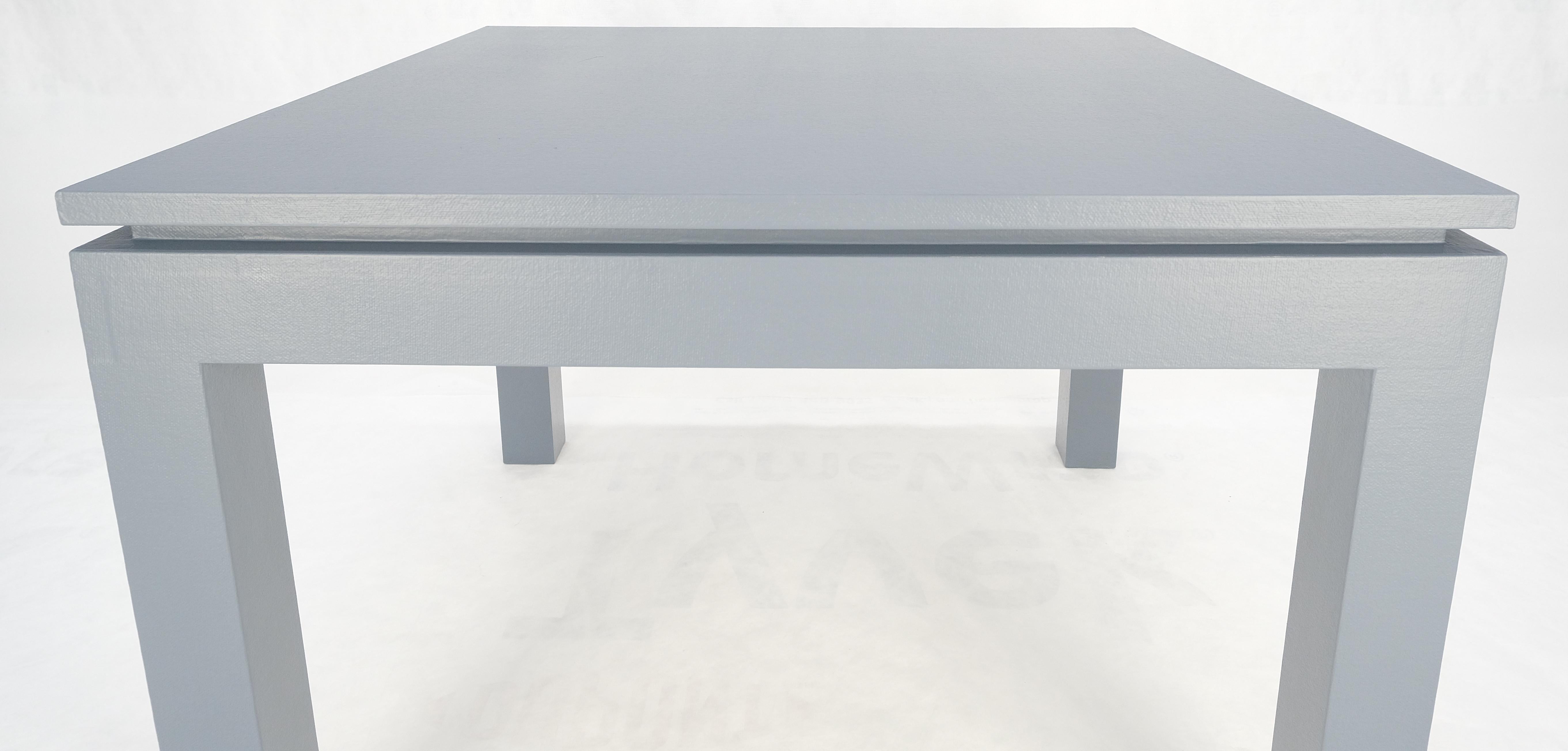 American Square Parsons Style Cloth Wrapped Grey Lacquer c1970s Center Occasional Table For Sale
