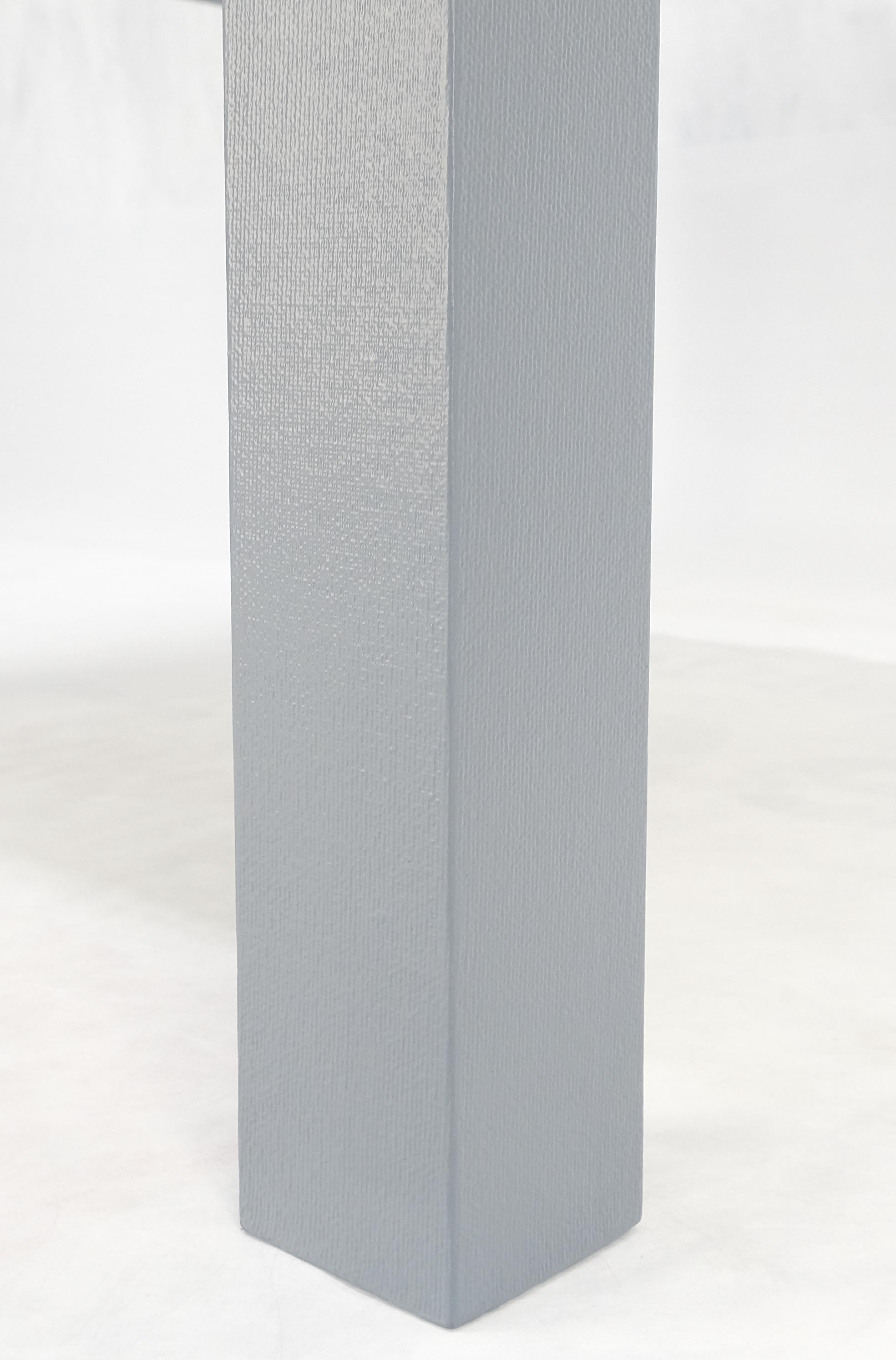 20th Century Square Parsons Style Cloth Wrapped Grey Lacquer c1970s Center Occasional Table For Sale