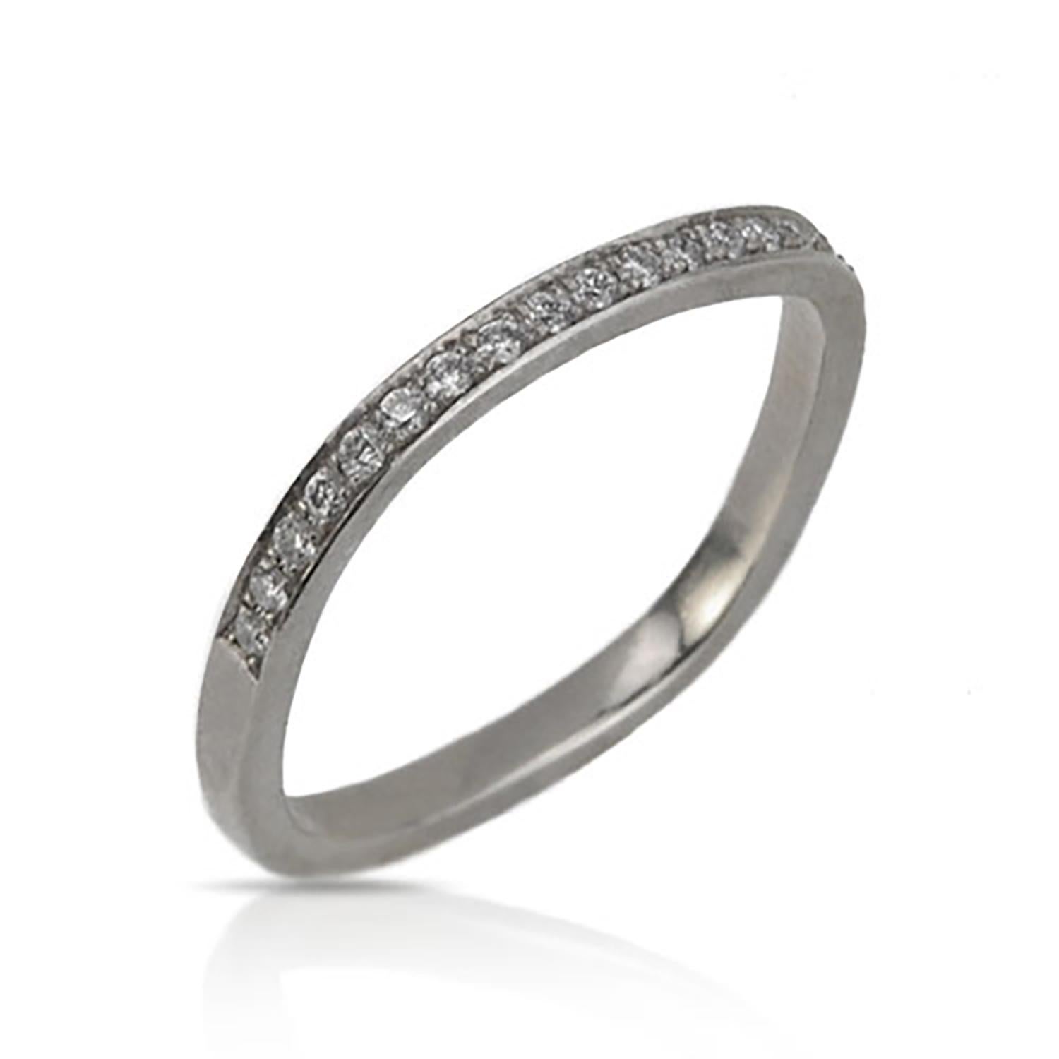 For Sale:  Square Pave Diamond Stacking Rings, 2mm 5
