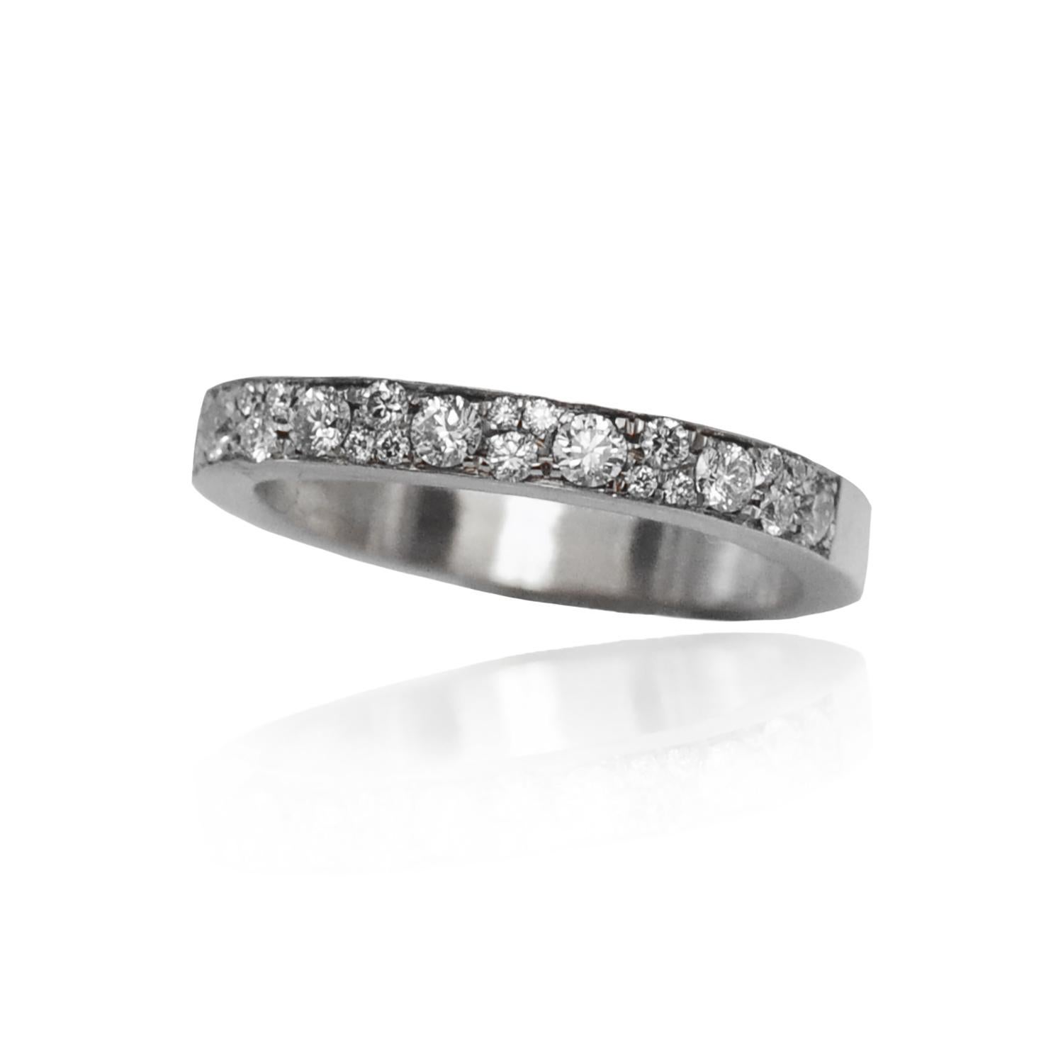 For Sale:  Square Pave Diamond Stacking Rings, 3mm 2