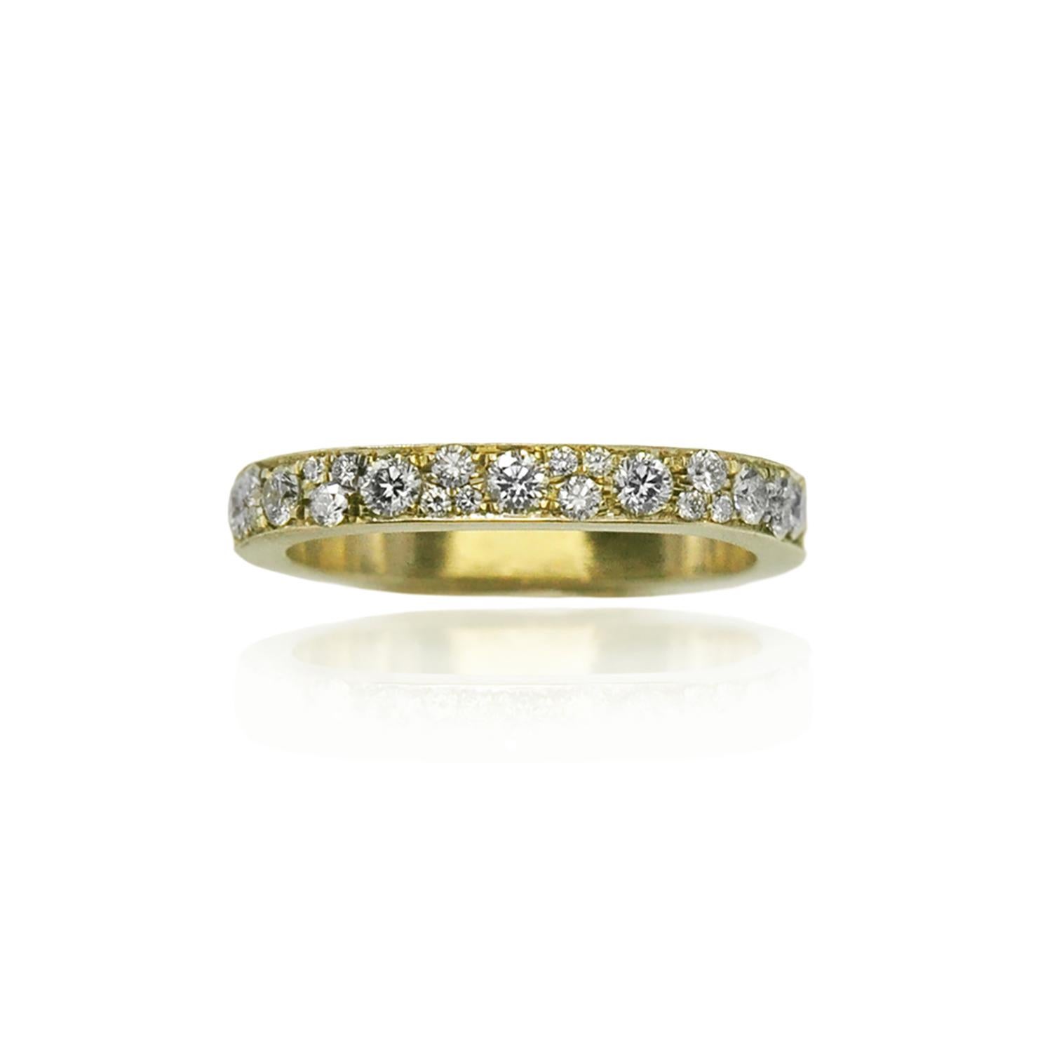 For Sale:  Square Pave Diamond Stacking Rings, 3mm 3