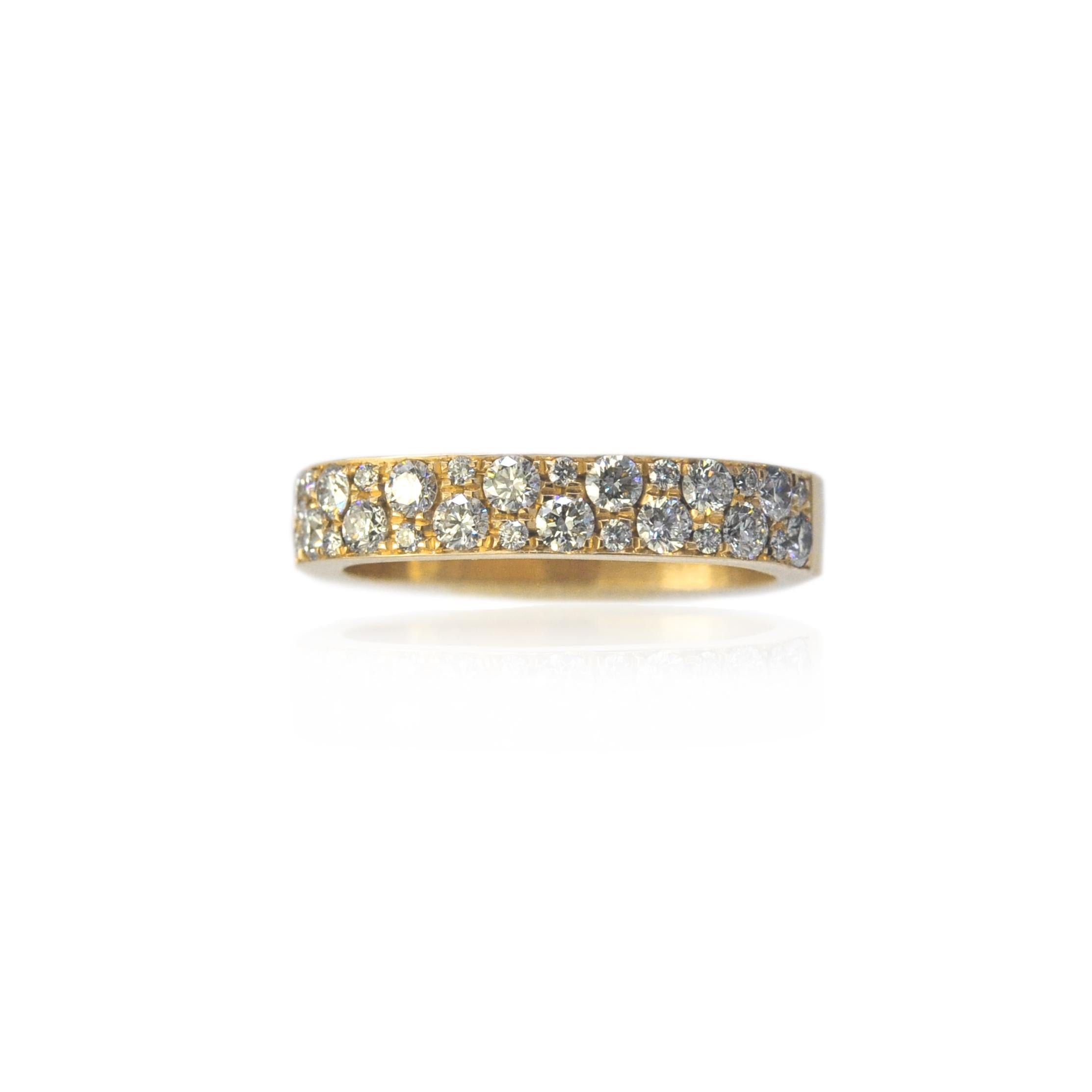 For Sale:  Square Pave Diamond Stacking Rings, 4mm 2