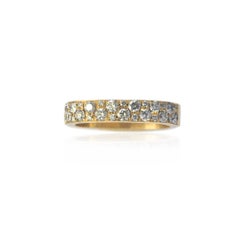 Square Pave Diamond Stacking Rings, 4mm