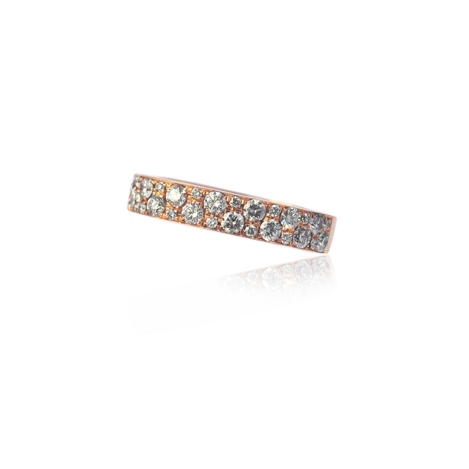 For Sale:  Square Pave Diamond Stacking Rings, 4mm 3