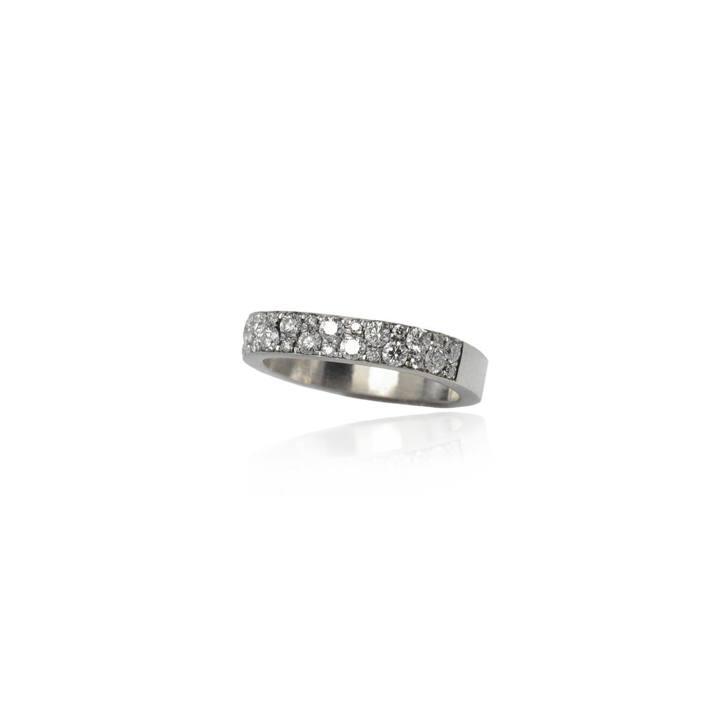 For Sale:  Square Pave Diamond Stacking Rings, 4mm 6