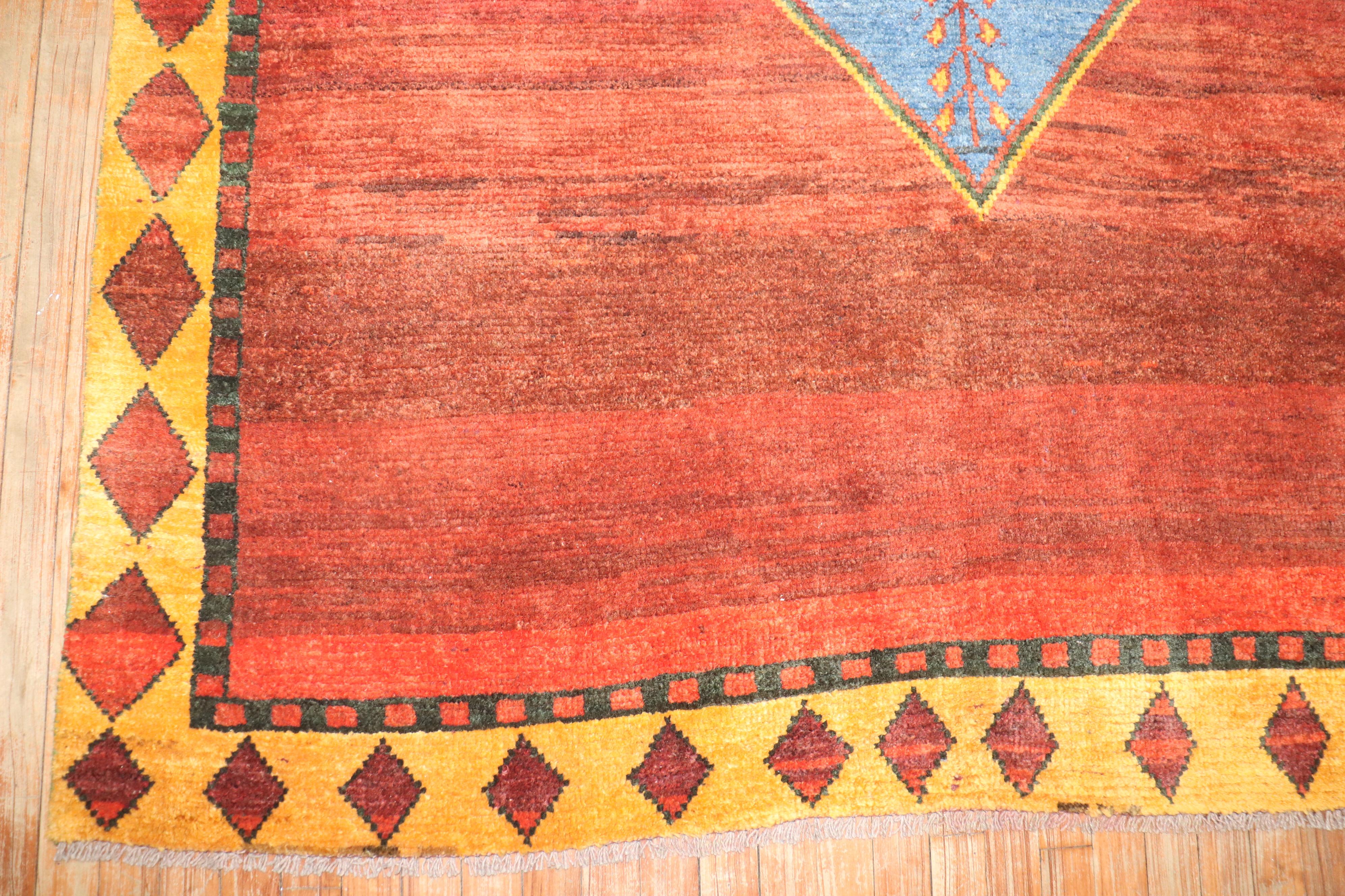 Tribal Square Persian Gabbeh Rug For Sale