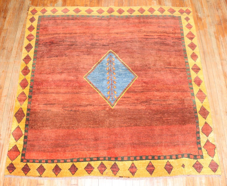 Square Persian Gabbeh Rug For Sale at 1stDibs