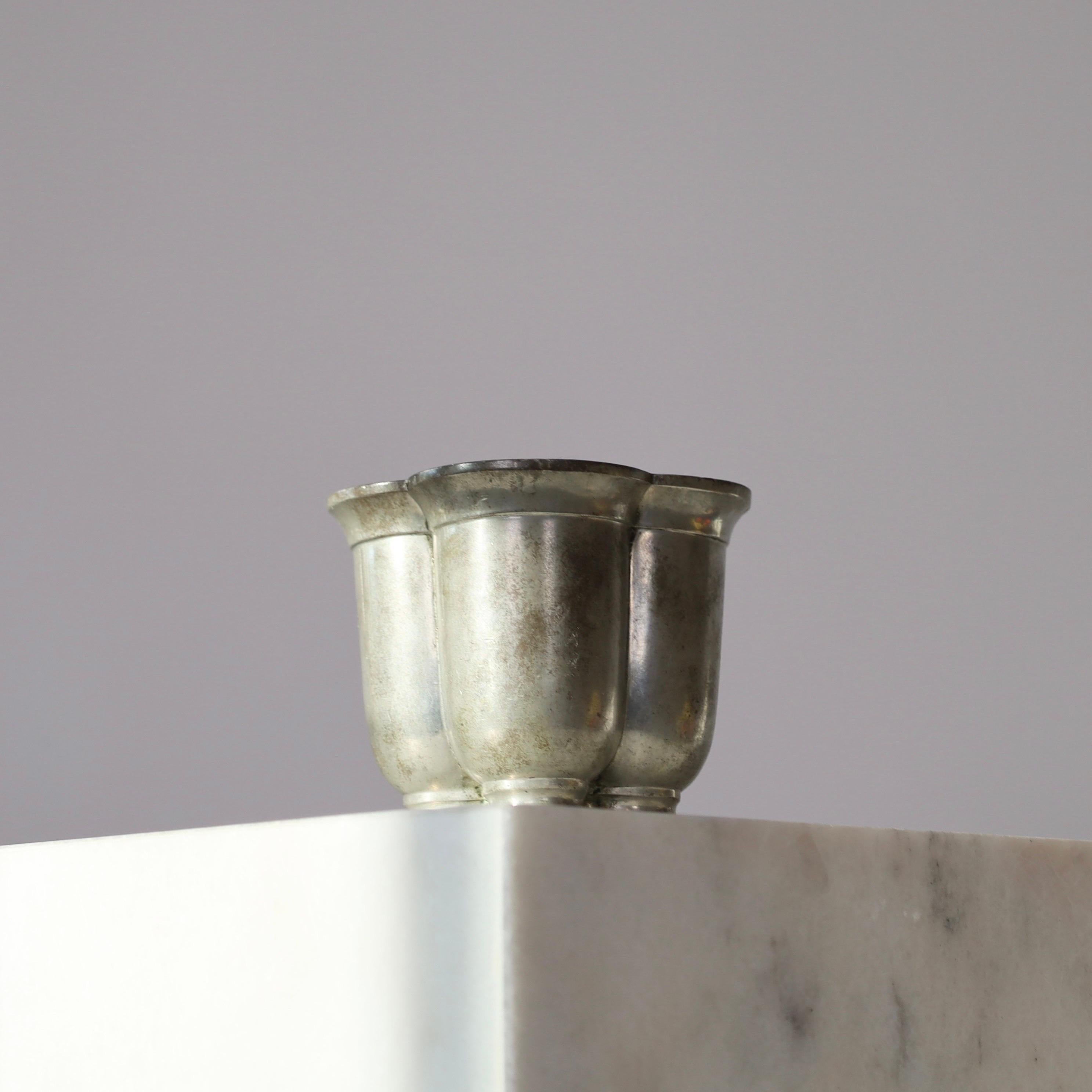 Danese Vaso quadrato in peltro di Just Andersen, anni '20, Danimarca in vendita