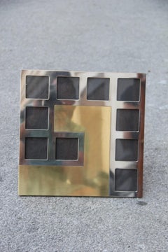 Square Picture Frame From the 1970 Brass Steel Italian Romeo Rega