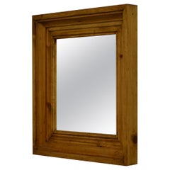 Square Pine-Framed Wall Mirror