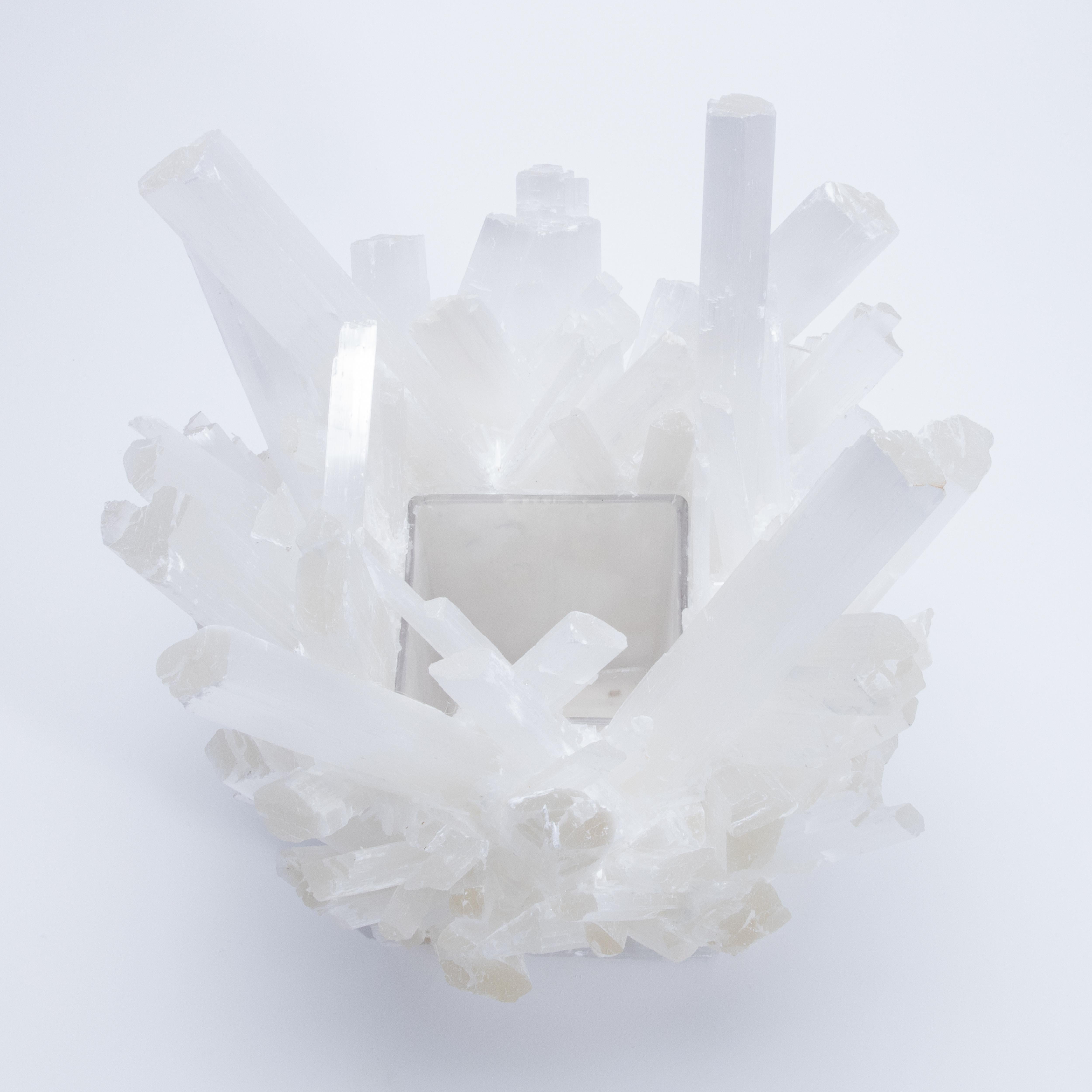 Square Planter Bowl in Selenite by Kathryn McCoy In New Condition For Sale In West Hollywood, CA