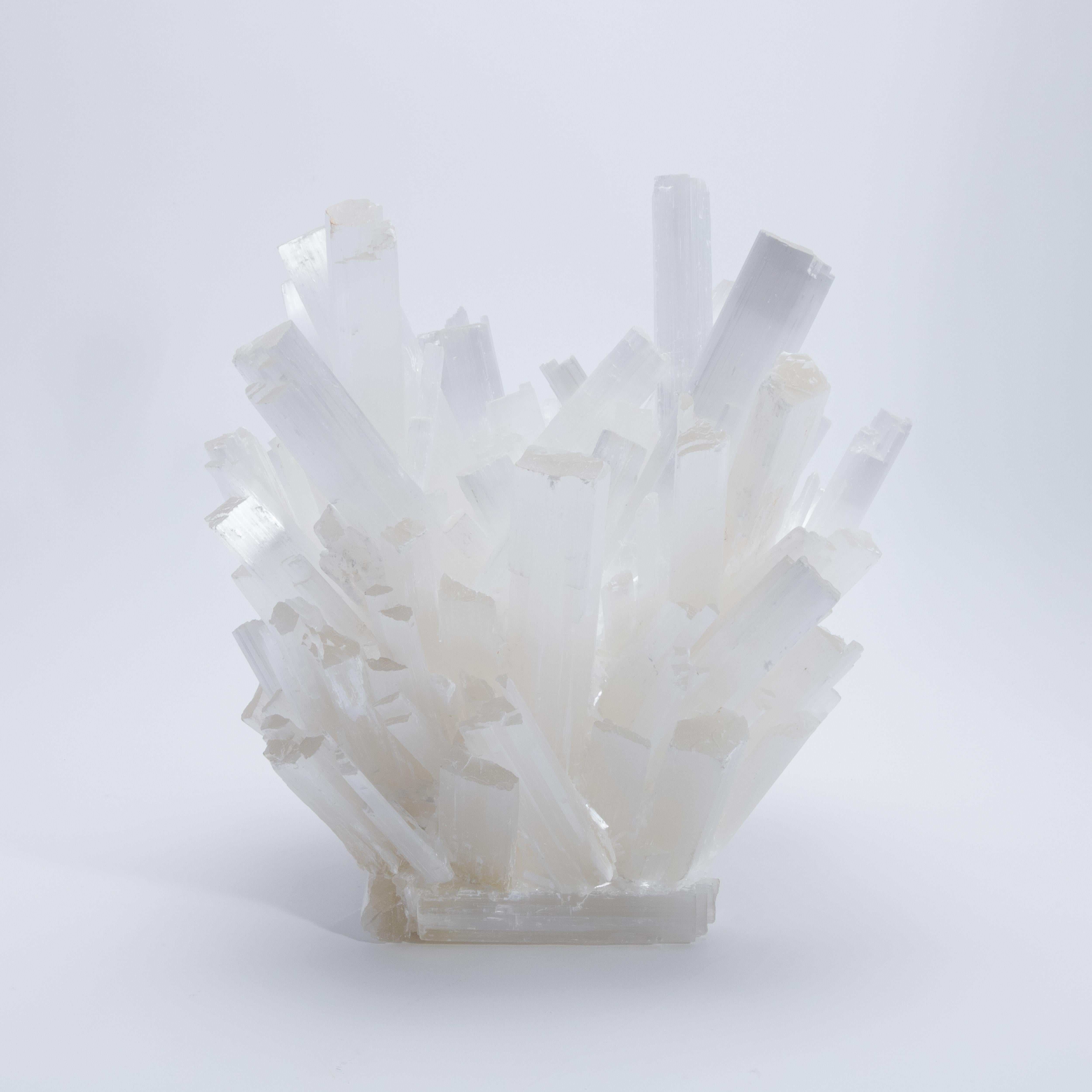 Rock Crystal Square Planter Bowl in Selenite by Kathryn McCoy For Sale