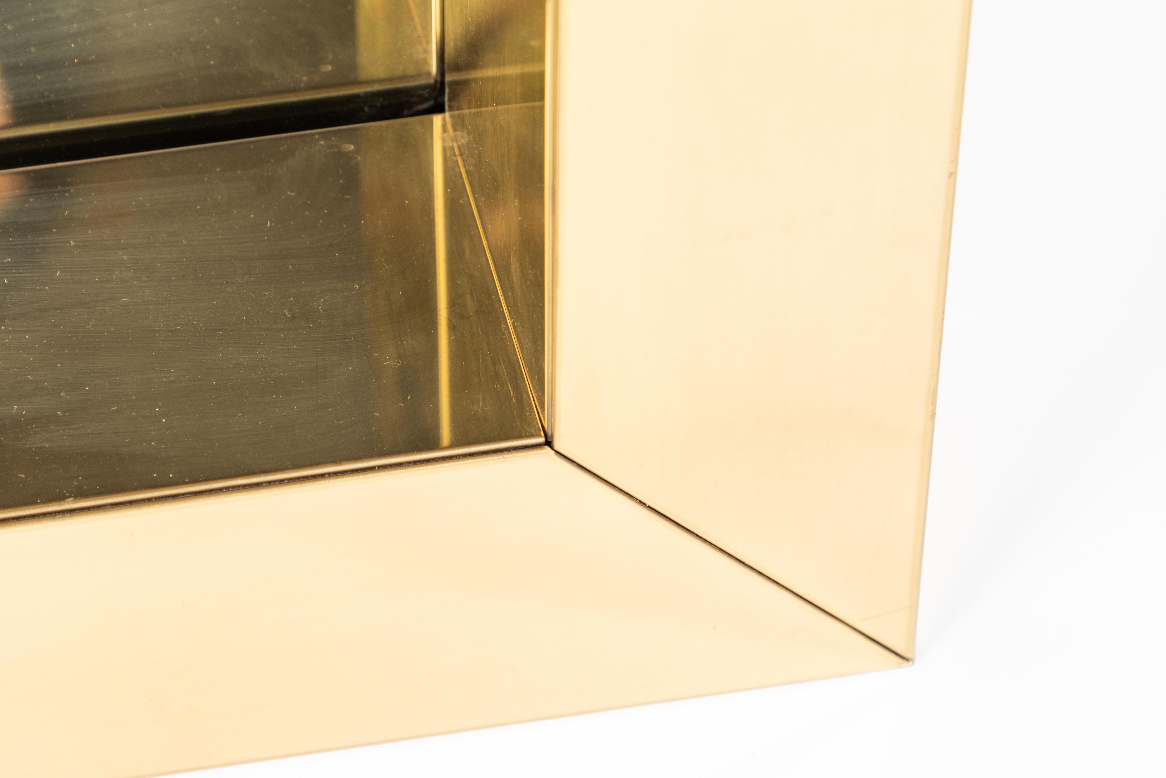 Square Polished Brass Mirror by Curtis Jere, 1976 1